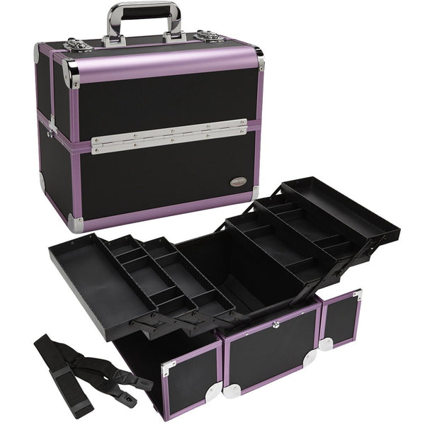 Professional Makeup Train Case W/ 3 Tier Dividing Tray – Yazmo